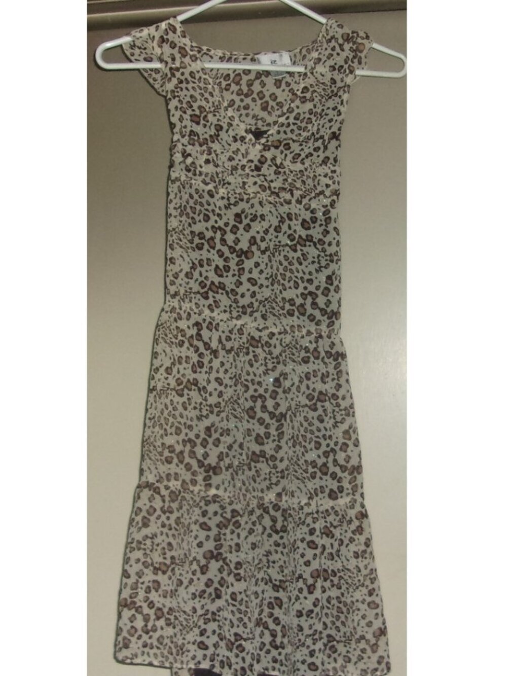 IZ Ever California Girl's Long Dress Cheetah Style Size 7 Excellent Condition